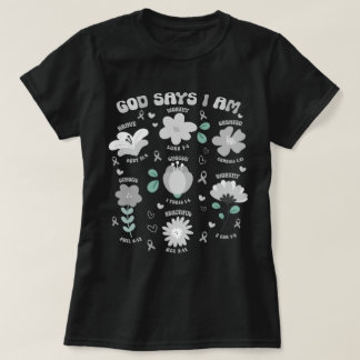 Gud säger att jag är kristen Brain Tumor Wildblomm T Shirt