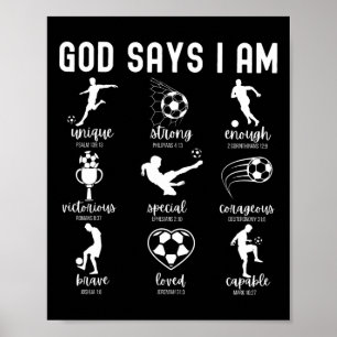 Gud Säger Att Jag Är Kristna Bibelvers Religiös Fo Poster