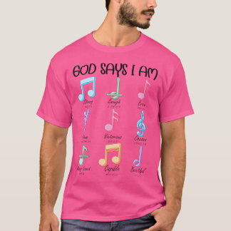 Gud säger att jag är Musik noter Piano Guitar Chri T Shirt