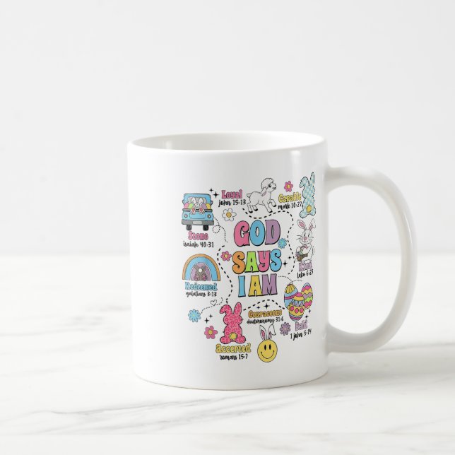 Gud säger att jag är påsk  kaffemugg (Höger)