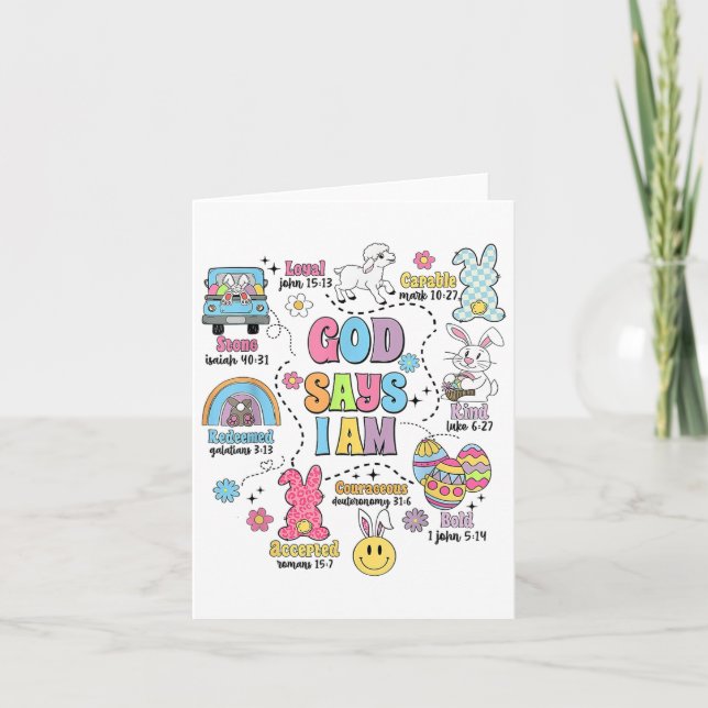 Gud säger att jag är Påsk Kort (Framsida)