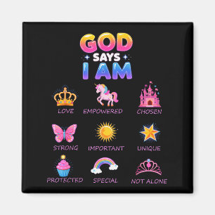 Gud säger att jag är prinsessa söt Jesus tonårig f Magnet