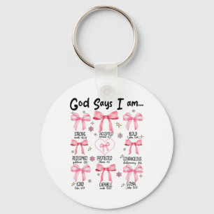 Gud Säger Att Jag Är Rosa Coquette Kristna Jesus G Nyckelring