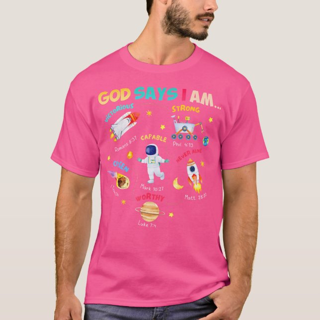 Gud säger att jag är Rymden. T Shirt (Framsida)