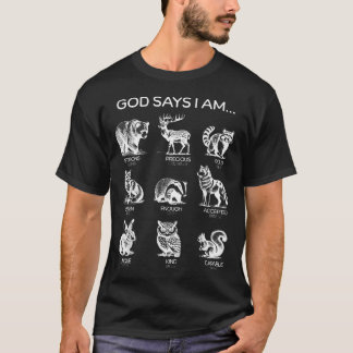 Gud Säger Att Jag Är Skogs Djur Bibelvers T Shirt