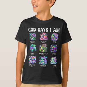 Gud säger att jag är söt havssköldpadda skrift des t shirt
