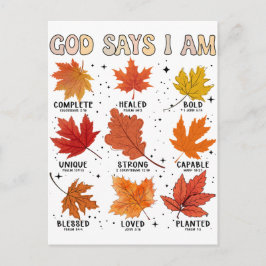 Gud säger att jag faller höstskörden och faller lö vykort