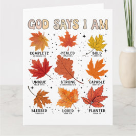 Gud säger att jag faller thanksgiving tack och lov kort