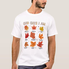 Gud säger att jag faller thanksgiving tack och lov t shirt