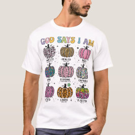 Gud säger att jag faller thanksgiving tack och lov t shirt