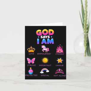 Gud Säger Jag Är Prinsessa Söt Jesus Tonårsflicka Kort