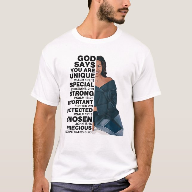 Gud säger Michelle Obama Women History Month Kärle T Shirt (Framsida)