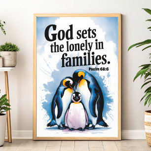 Gud sätter in det lilla i familjen Christian Wall Poster