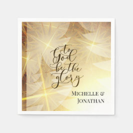 Gud ska vara den vackra julen i Guld Träd. Pappersservett