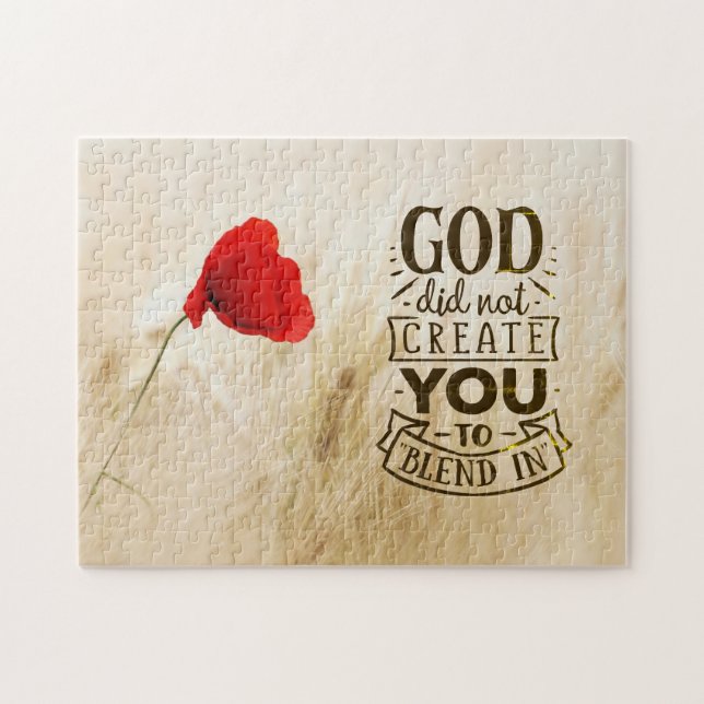 Gud Skapade dig inte att blanda dig i kristen cita Pussel (Horisontell)
