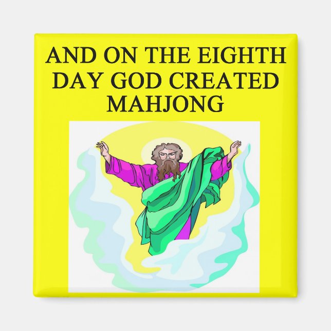 gud skapade mahjong magnet (Framsidan)