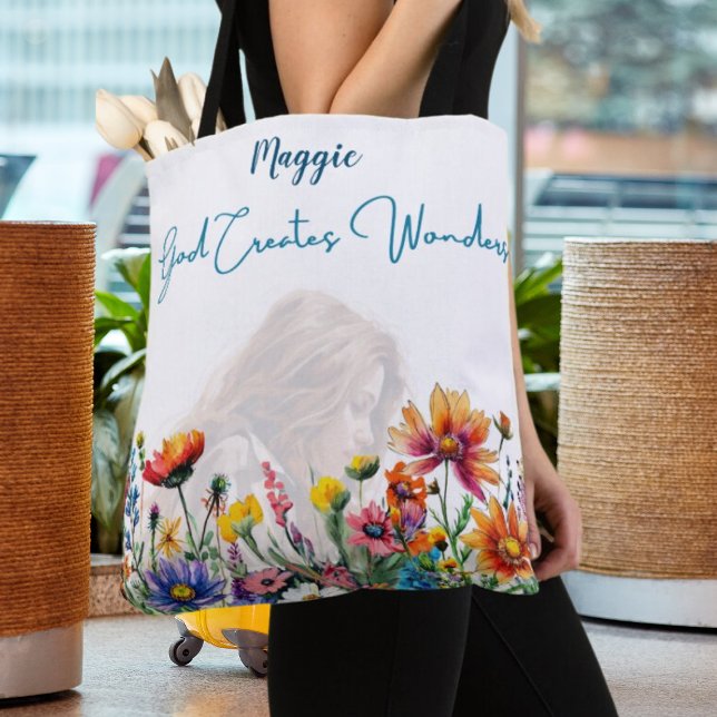 Gud Skapar underverk - Personlig Tote Bag Tygkasse (God Create Wonders
where fashion meets A celebration of God's  enduring beauty.)