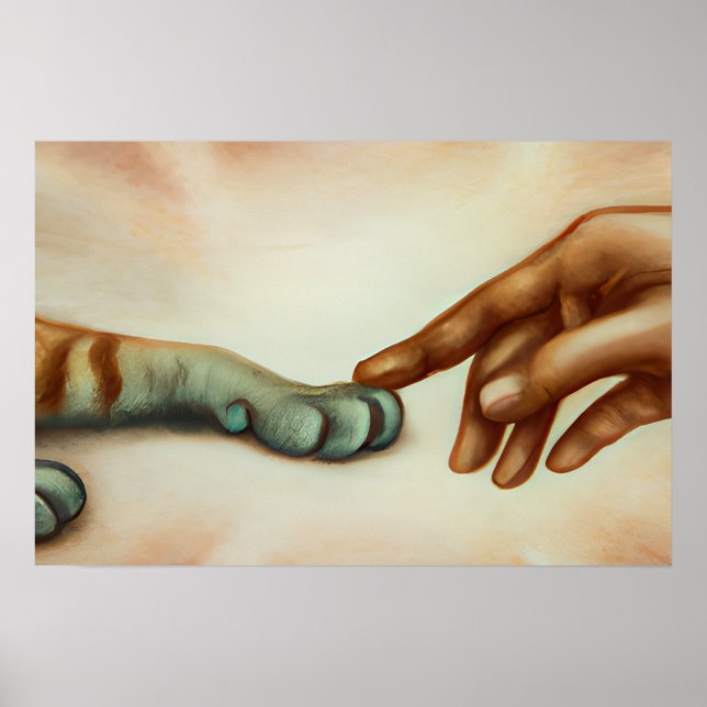 Gud Skapat Cat Porträtt Art Poster (Framsidan)