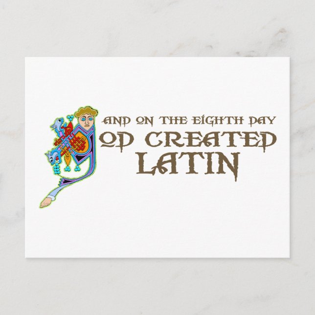Gud Skapat latin Vykort (Framsida)