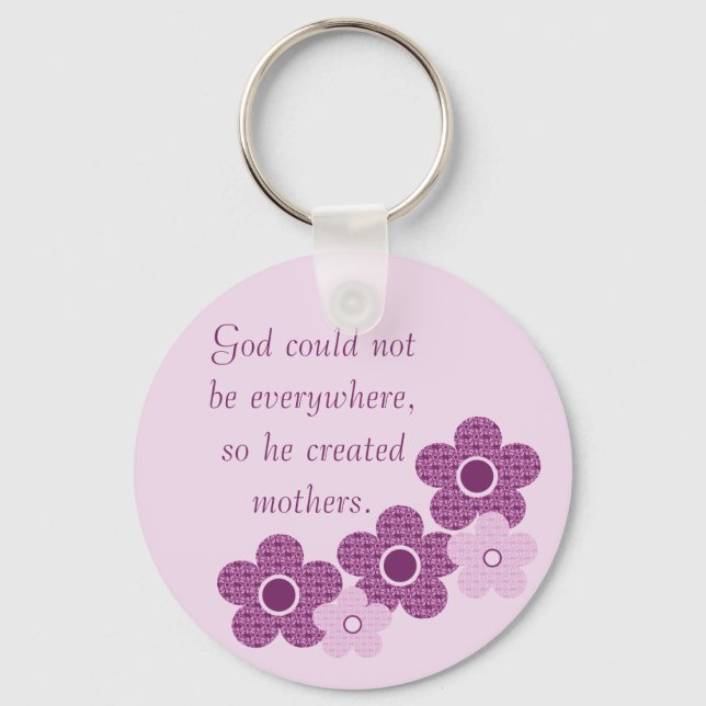 Gud Skapat Mammor Flower Keychain, Lavender Nyckelring (Framsida)