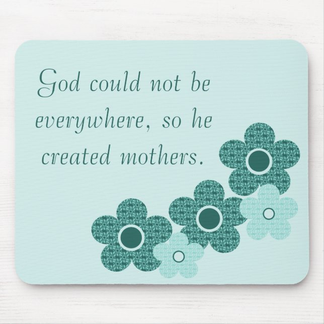 Gud Skapat Mammor Patterned Flower Mousepad Teal Musmatta (Framsidan)