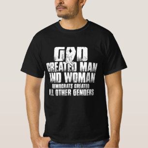 Gud Skapat människan och kvinnoutdemokraterna Skap T Shirt