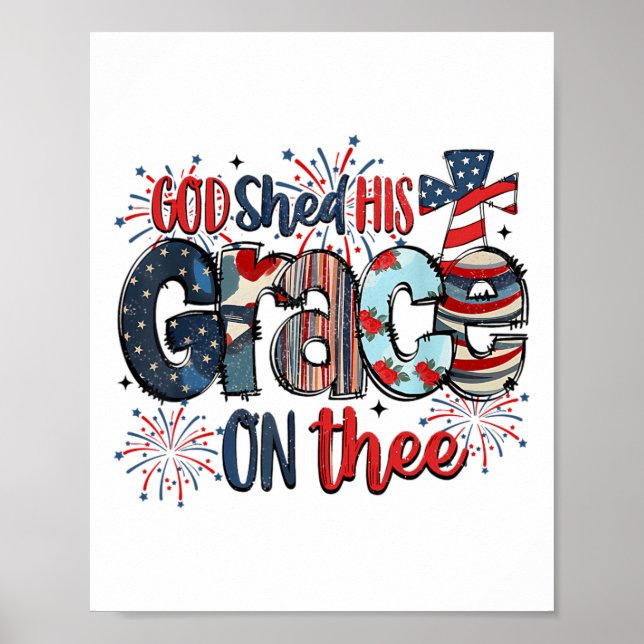 Gud skred sin höghet den 4 juli i Groovy Patr Poster (Framsidan)