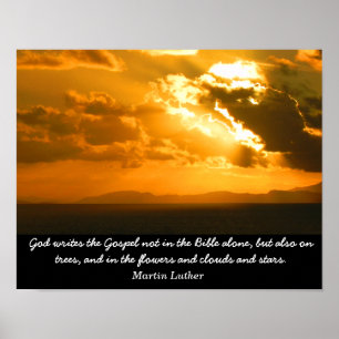 Gud skrivor Gospelet - Martin Luther citerar utskr Poster