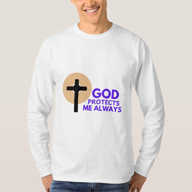 Gud skyddar mig alltid Faith T-Shirt (Framsida)