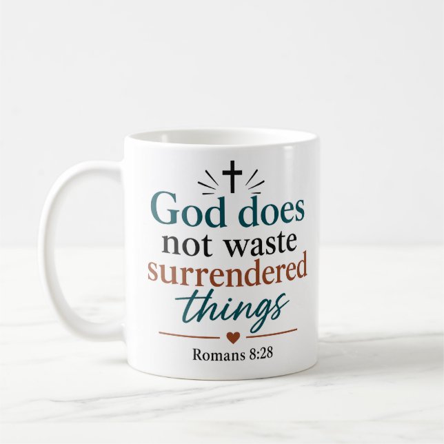 Gud Slösar Inte Bort Överlåtna Ting Bibliska Kaffemugg (Vänster)