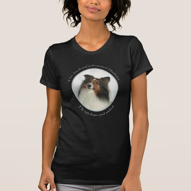 Gud Smiled Sheltie Shirt Tee (Framsida)