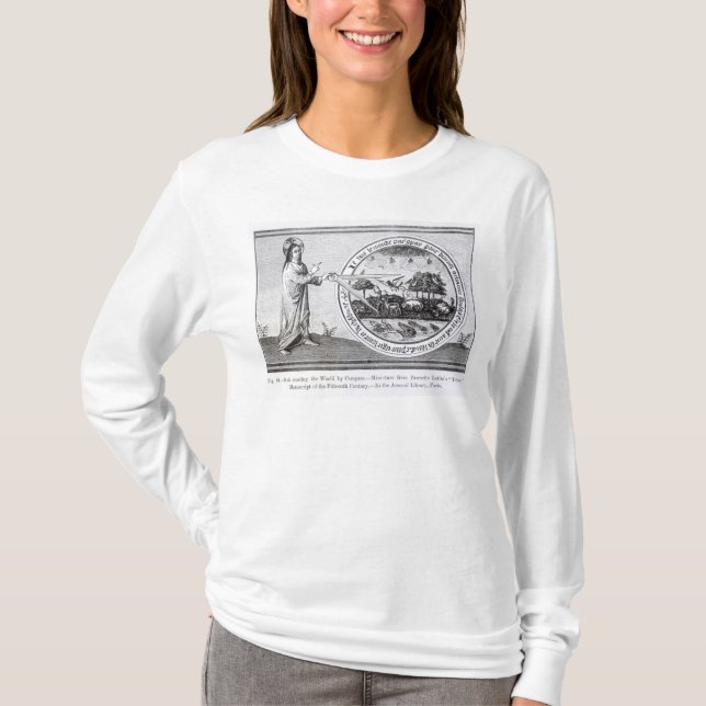 Gud som skapar världen vid kompasset t shirt (Framsida)