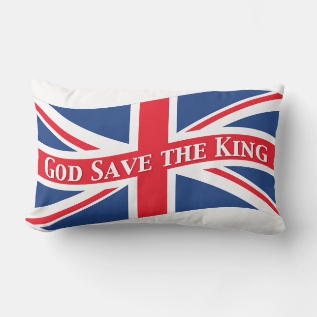 Gud Spara Kung med Union Jack Lumbarkudde (Framsida)