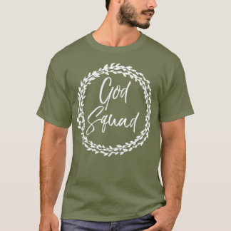 Gud Squad Cute Flower Circle Christian för T Shirt