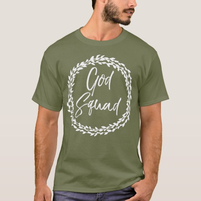 Gud Squad Cute Flower Circle Christian för T Shirt (Framsida)