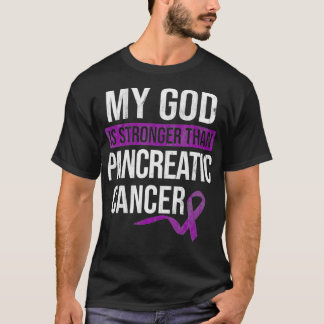 Gud starkare än pankreascancer Cancer Awarene T Shirt