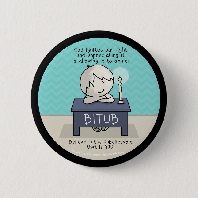 Gud tänder vår ljusknapp knapp (Framsida)