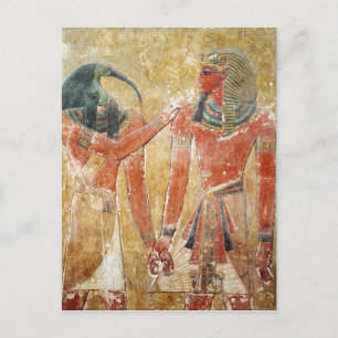 Gud Thoth med Seti I i Grav i Seti Vykort