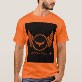 Gud + U Tryckt Mäns eller Vuxen Snygg Orange T Shirt