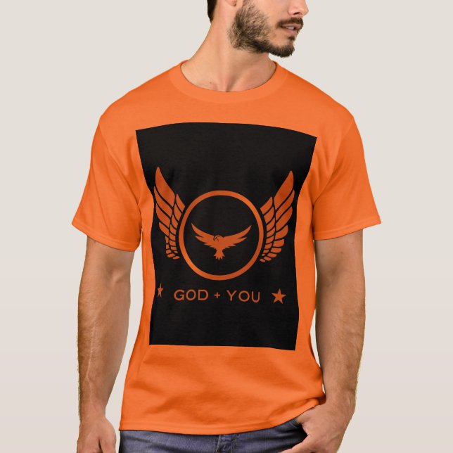 Gud + U utskriven Manar eller Vuxen Handsome Orang T Shirt (Framsida)
