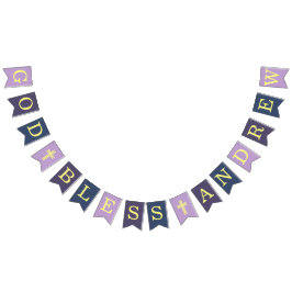 Gud välsigna 6 bokstäver lila marin dop konfirmati vimplar