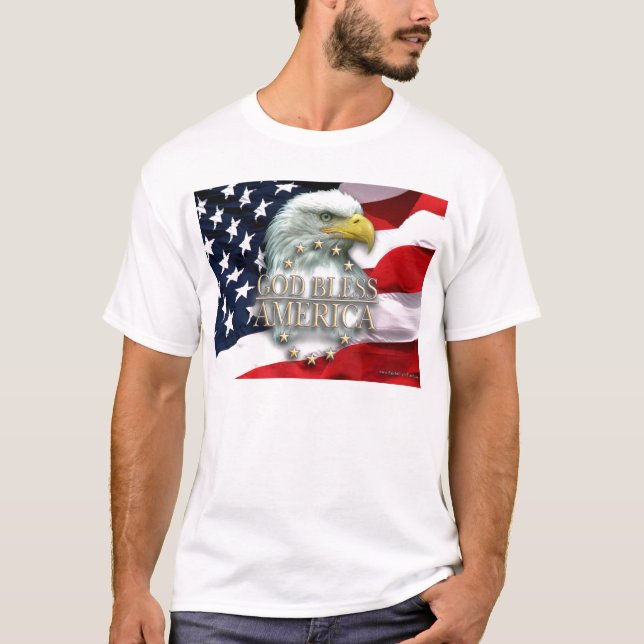 gud-välsigna-Amerika Tee Shirt (Framsida)