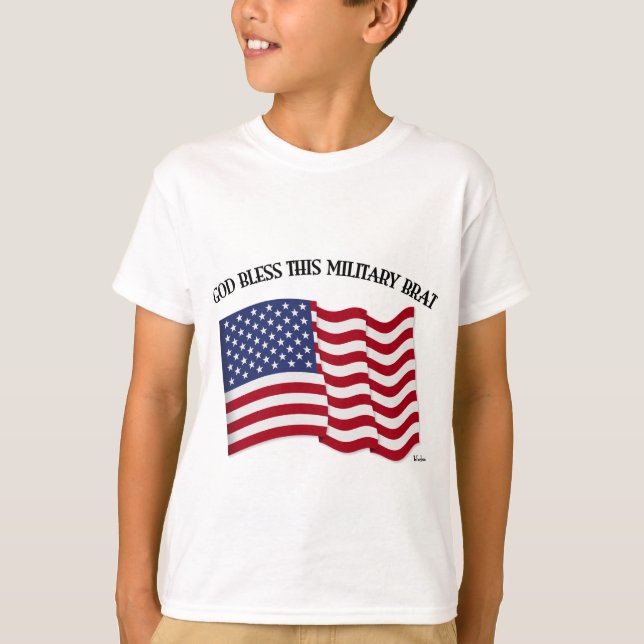 GUD VÄLSIGNA DETTA MILITÄRBARN med USA-flagga Tröja (Framsida)