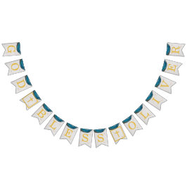 Gud välsigna Namn Blå Geod Pojke Dop Nattvard Vimplar