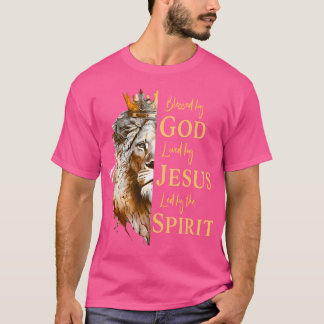 Gud välsignad - älskad av Jesus Lejon T Shirt