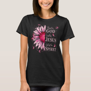 Gud välsignad - älskad av Jesus Rosa Solros 1 T Shirt