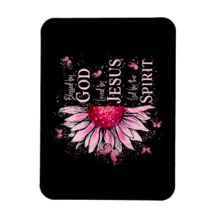 Gud välsignad - älskad av Jesus Rosa Solros Magnet