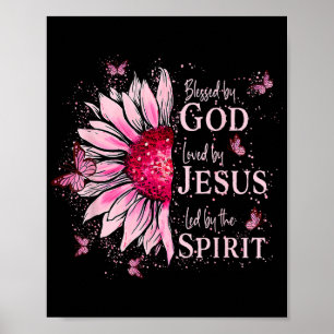 Gud välsignad - älskad av Jesus Rosa Solros Poster