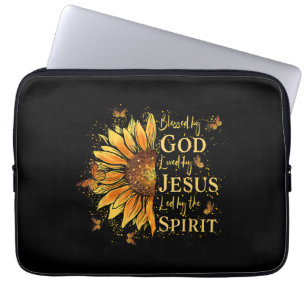 Gud välsignad - älskad av Jesus, solros Laptop Fodral