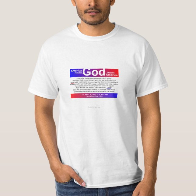 Gud välsignade Amerika Tee Shirt (Framsida)